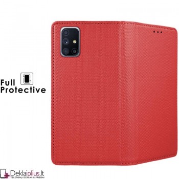 Telone smart magnet atverčiamas dėklas - raudonas (Samsung M51)